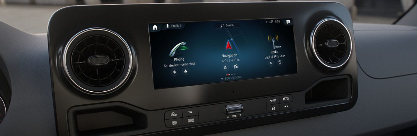 Sprinter Van display screen close up