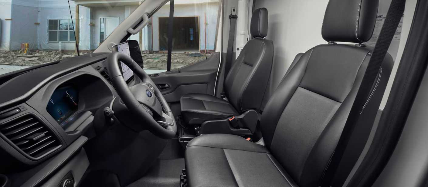 The high-tech cockpit of the 2026 Ford Transit van in HVAC setup