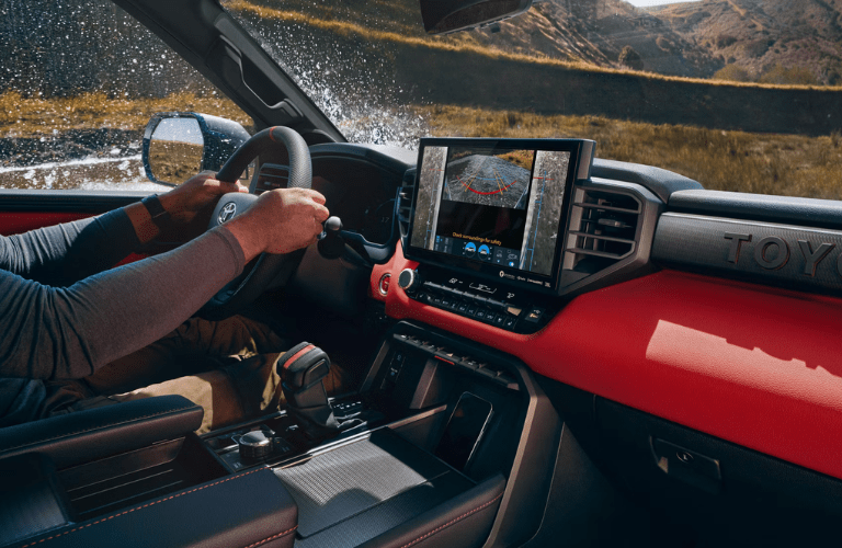 A close up of the 2025 Toyota Sequoia display