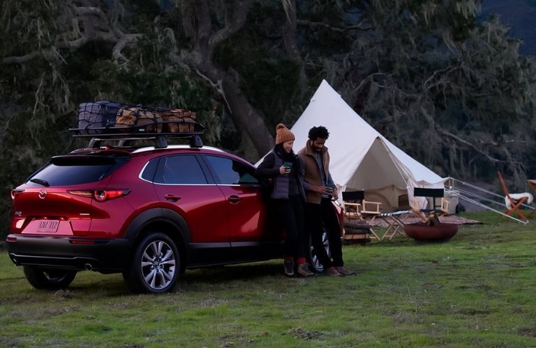 2021 Mazda CX-30 parked by a tent