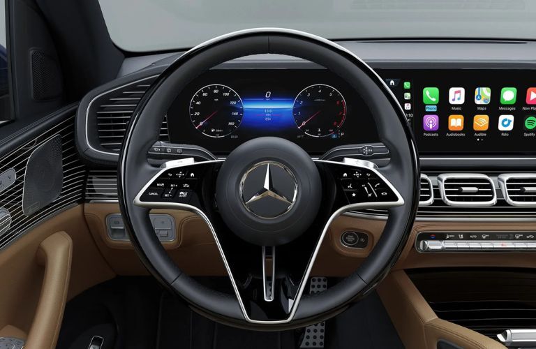 2026 Mercedes-Benz GLS SUV interior front dash and steering wheel