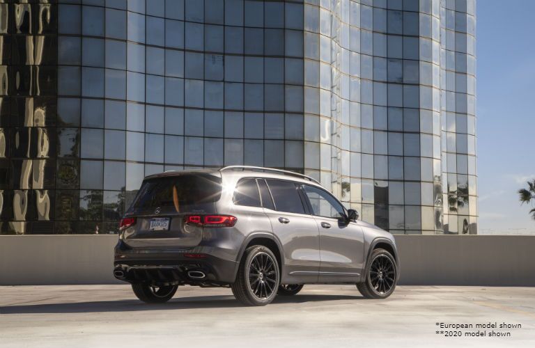 2021 MB AMG GLB exterior back fascia passenger side in front of office building
