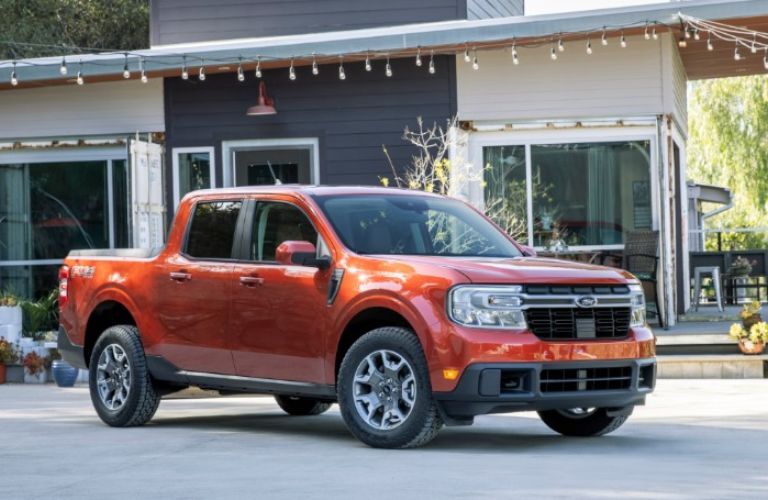 A 2022 Ford Maverick on a smooth road