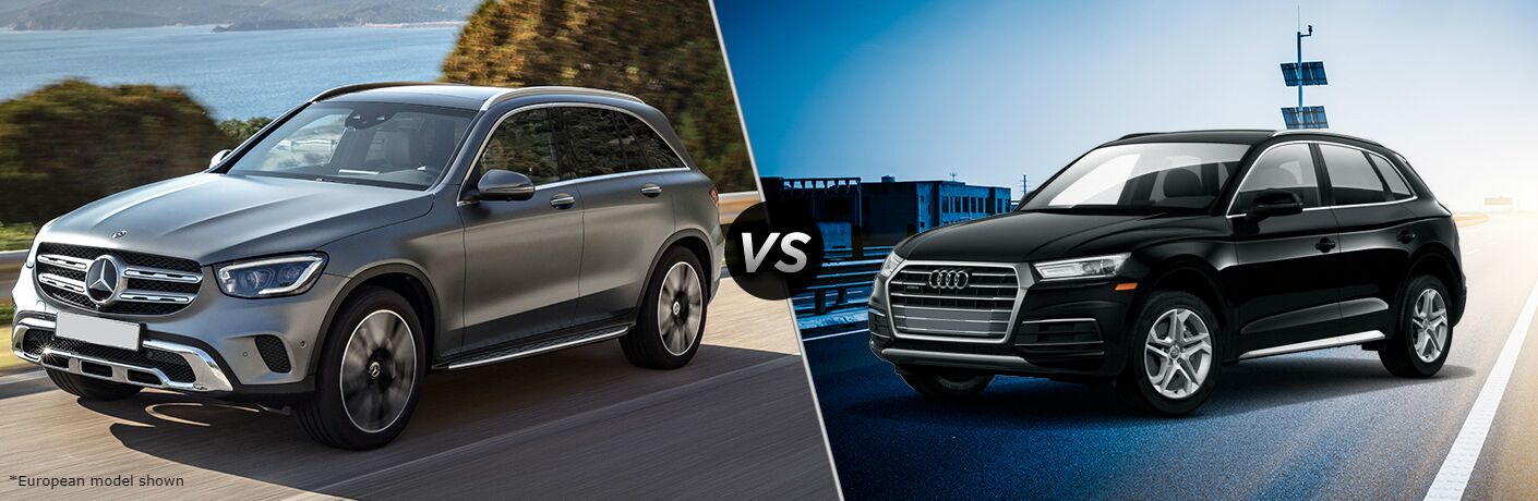 2020 MB GLC exterior front fascia driver side vs 2020 Audi Q5 exterior front fascia driver side
