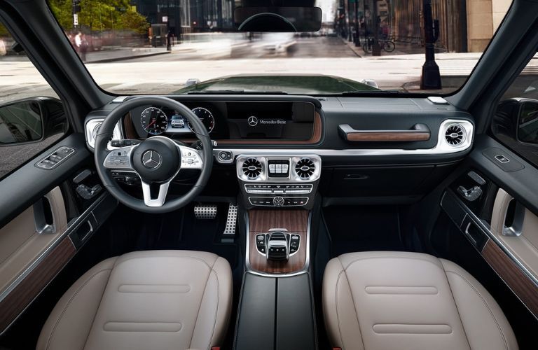Cockpit and dashboard view of the 2023 Mercedes-Benz G-Class