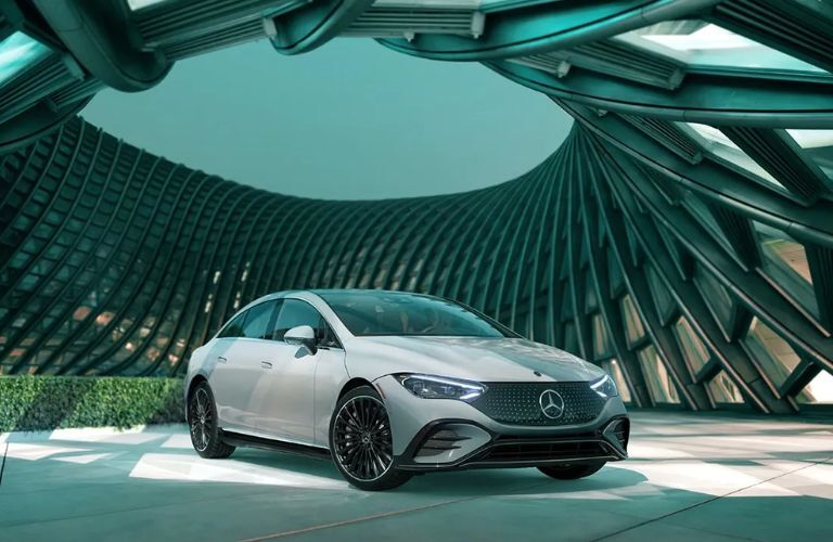 diagonal front view image of the 2025 Mercedes-Benz EQE Sedan
