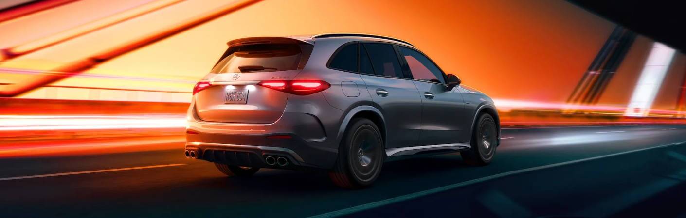 Rear quarter exterior view of the pre-owned 2026 Mercedes-Benz GLC SUV