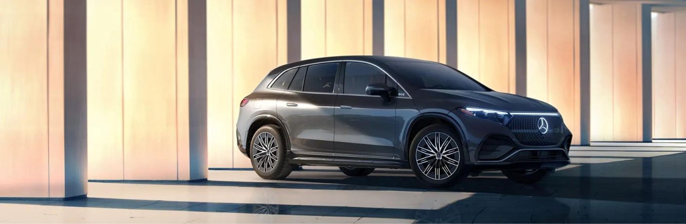 2024 Mercedes-Benz EQS SUV parked in a building