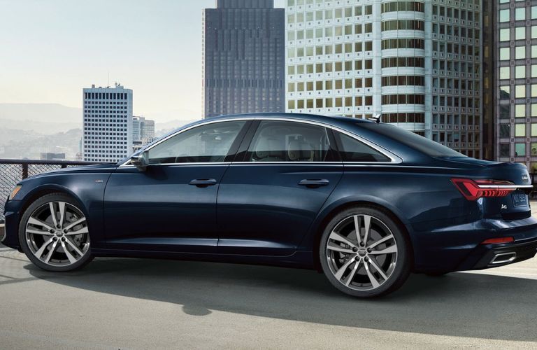 Side profile of the 2023 Audi A6 parked