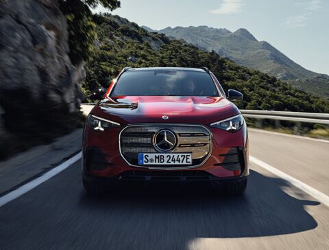 The all-new Mercedes-Benz GLA electric front view.