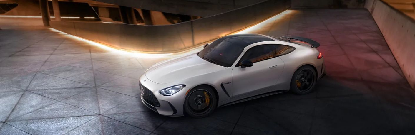 2025 Mercedes-AMG® GT 43 Coupe White on the road