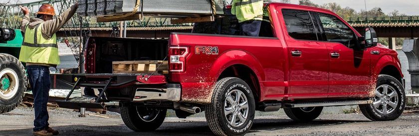 side view of a red used Ford F-150