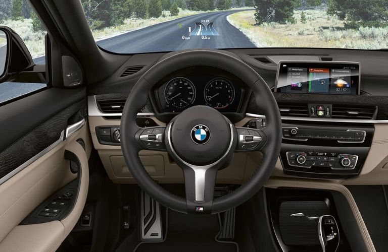 2020 BMW X2 dash and wheel
