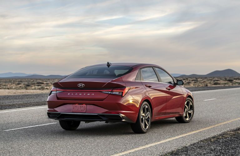 2021 Hyundai Elantra back and side view