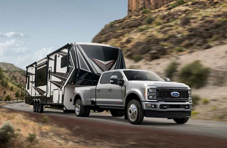 2023 Ford SuperDuty towing a trailer