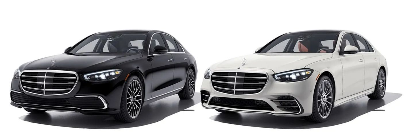 front view of two 2025 Mercedes-Benz S-Class Sedan