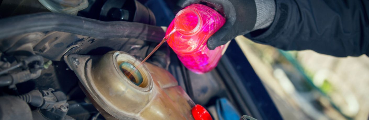 Hand pouring Lube oil