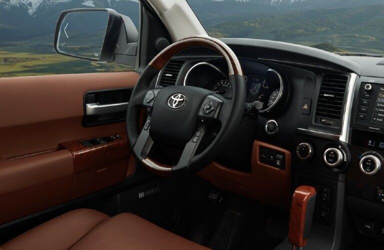 2021 Toyota Sequoia steering wheel and dash