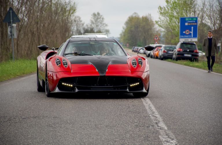 Pagani Huayra car on a road