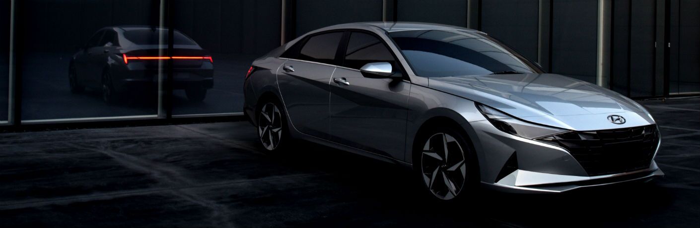 2021 Hyundai Elantra side and front view