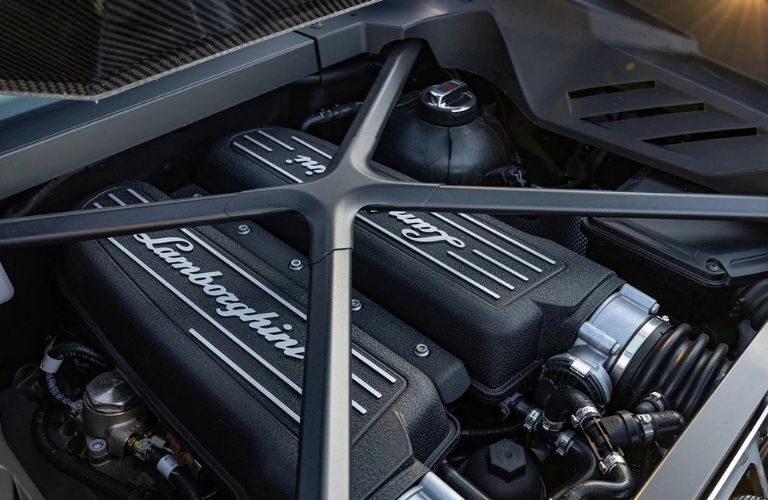 image of Lamborghini car's engine
