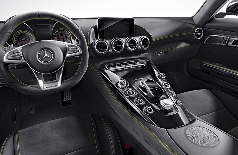 Yellow and Black Leather Interior 2017 Mercedes-AMG GT S
