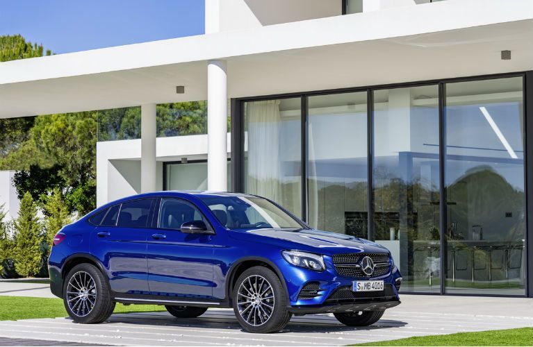 2017 Mercedes-Benz AMG GLC 43 by a modern building