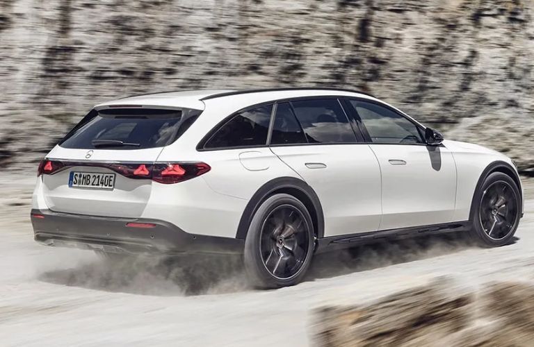 Rear three-quarter view of the 2024 Mercedes-Benz E-Class All-Terrain