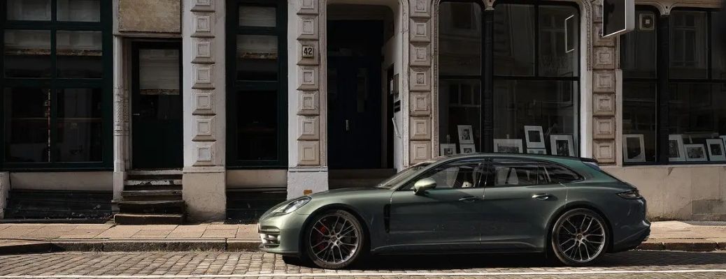 2022 Porsche Panamera parked outside a building