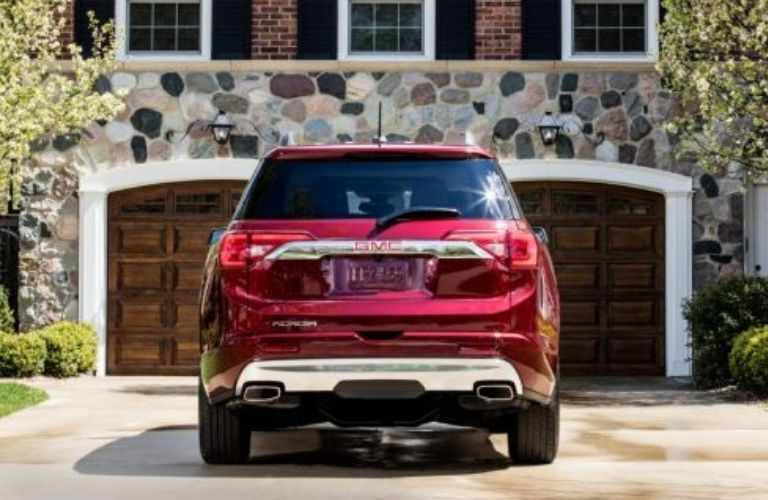Rear view of the 2022 GMC Acadia Denali