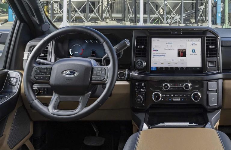 2025 Ford Super Duty F-350 Lariat steering wheel and display screen