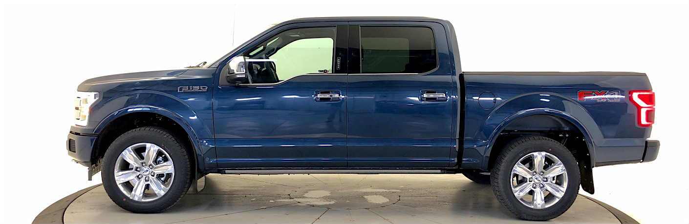 Profile shot of black Ford F-150 Platinum at Sherwood Ford
