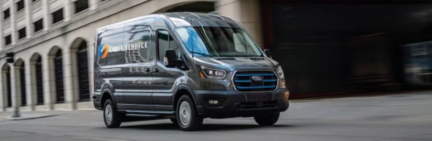 2026 Ford E-Transit model in a city