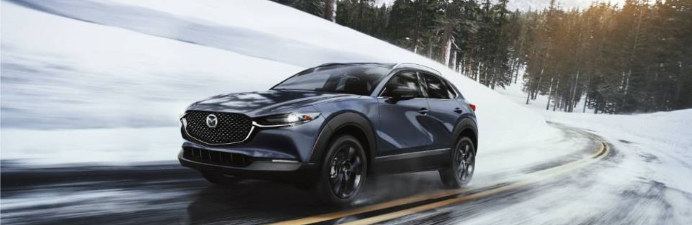 2023 Mazda CX-30 on an icy terrain road