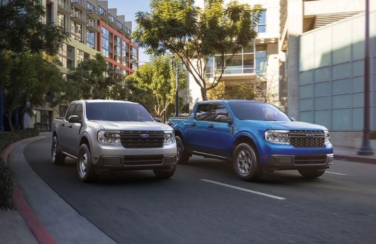Ford Maverick trucks on the road