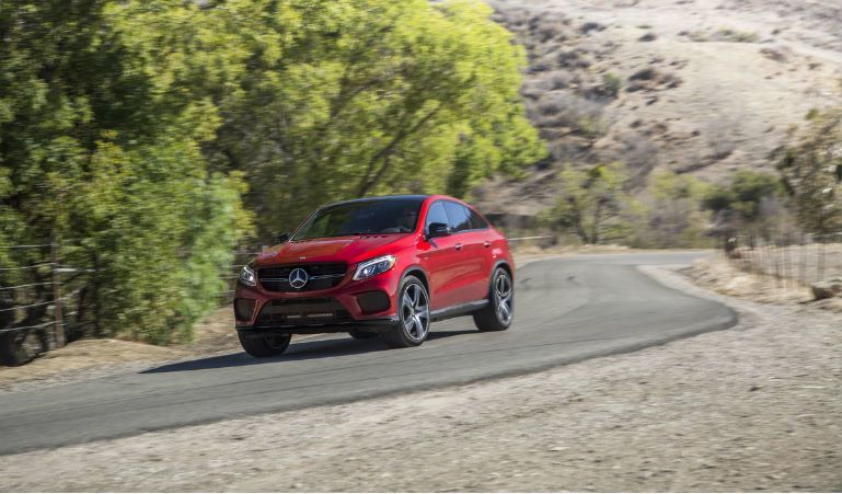 red Mercedes-Benz GLE Coupe