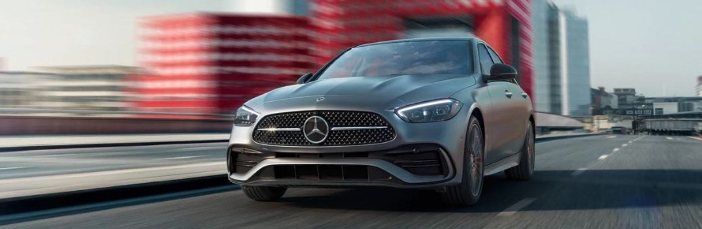 2025 Mercedes-Benz C-Class Sedan Gray on the road