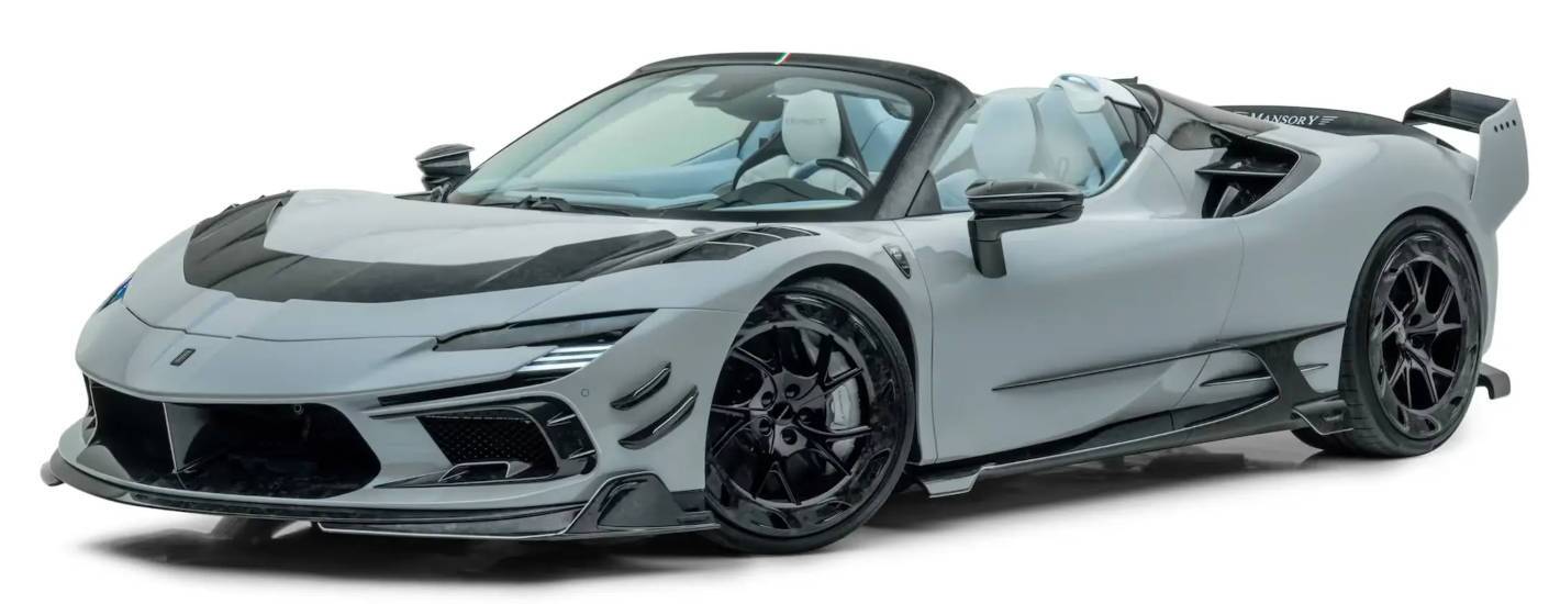 front view of a Mansory Ferrari SF90 Spider