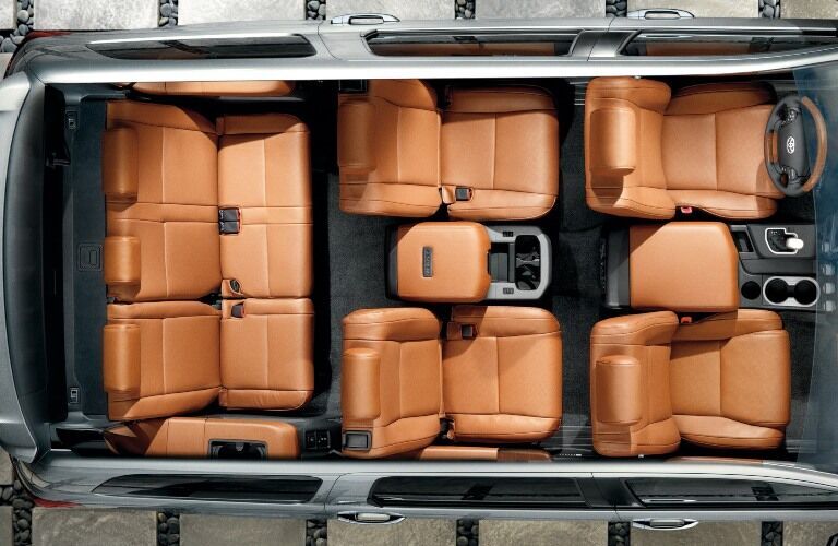 2022 Toyota Sequoia brown seats top view