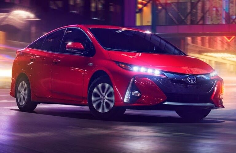 2021 Toyota Prius Prime red side front view