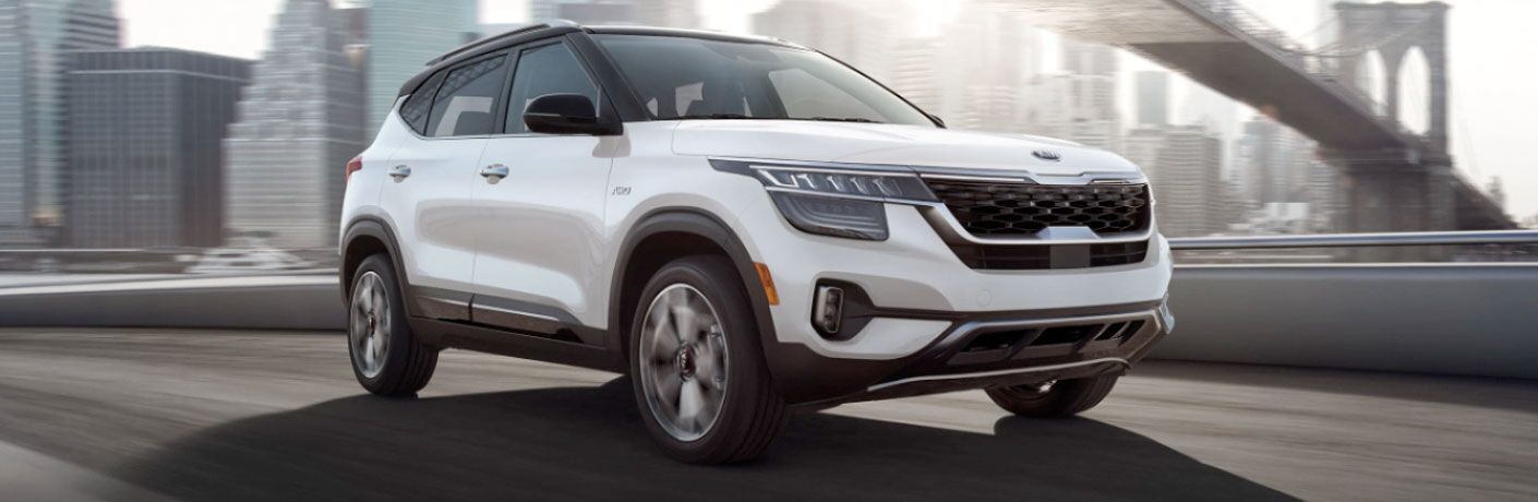 2021 Kia Seltos driving front view