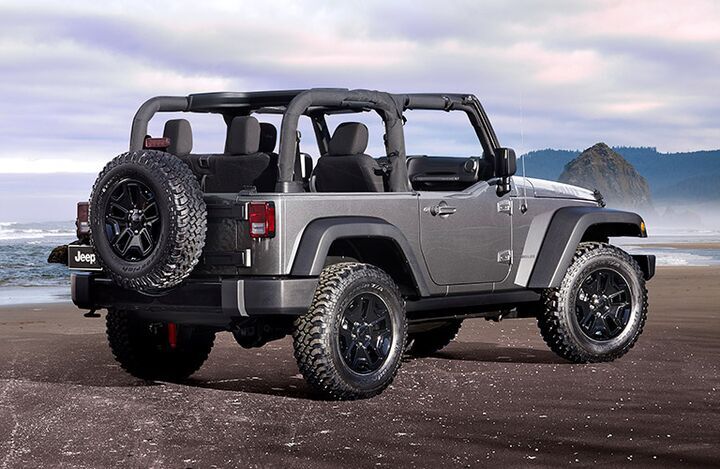 Rear view of the used 2021 Jeep Wrangler
