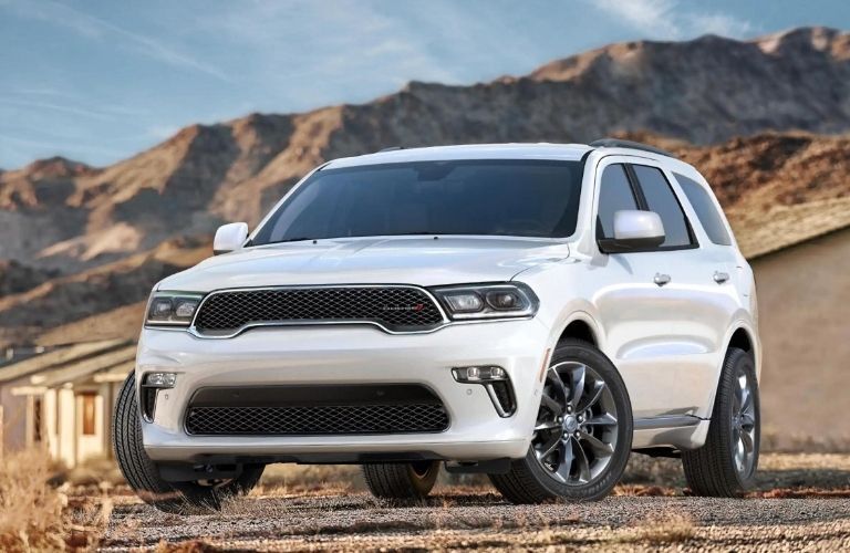 Dodge SUV parked off-road