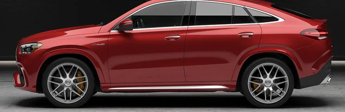 Side view of the 2025 Mercedes-Benz AMG® GLE 53 Coupe Red