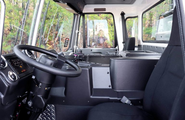 Interior of a used Autocar truck