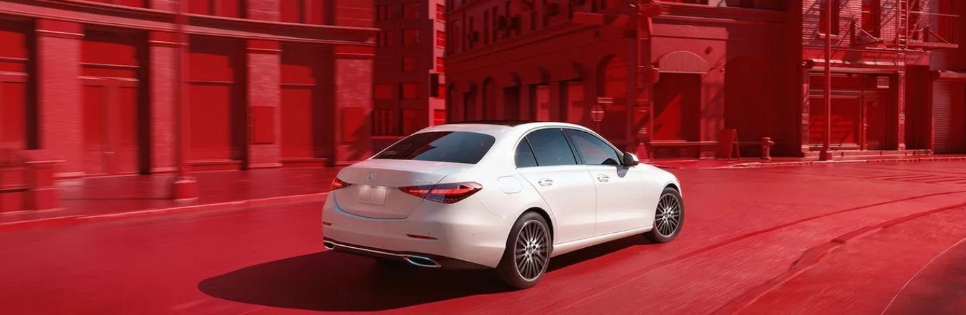 Rear three-quarter view of the 2023 Mercedes-Benz C 300 4MATIC® Sedan