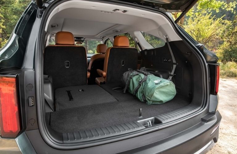 cargo area of the 2022 Kia Sorento