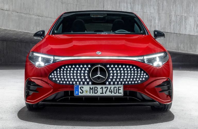 Front view of the 2026 Mercedes-Benz CLA Sedan Red