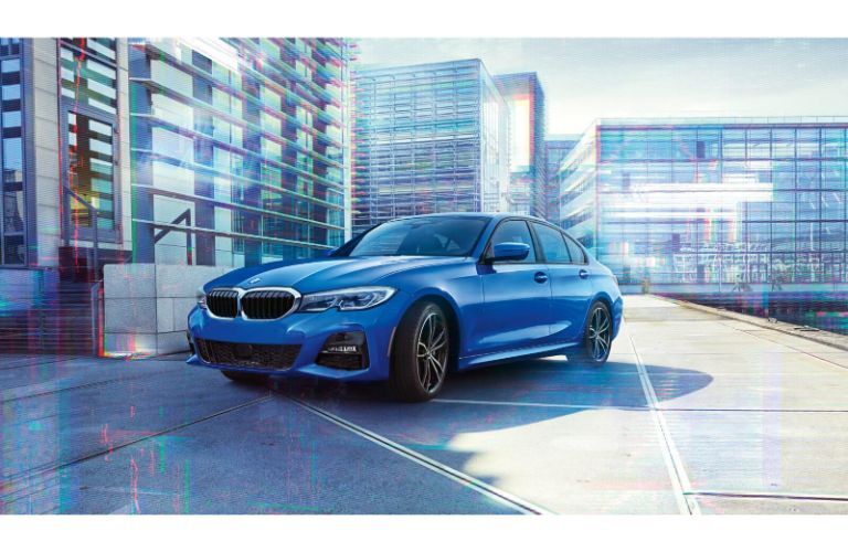 2019 BMW 3 Series on a fancy graphic