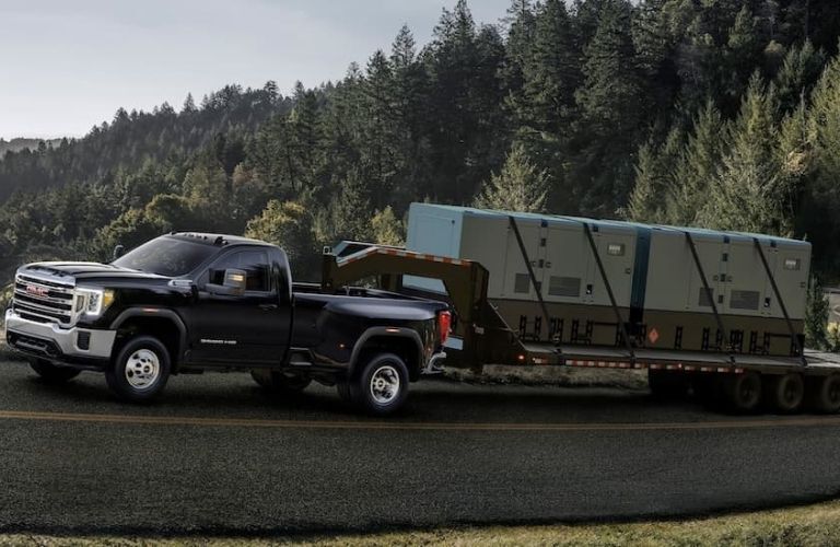 Used GMC Sierra towing a trailer